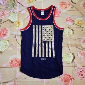 PINK bling American flag tank 🇺🇸